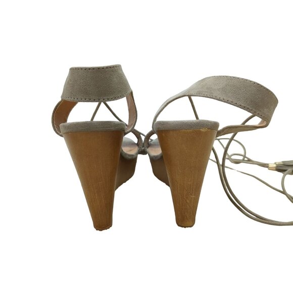 Altard State Platform Wedge Sandal Womens 8.5 Boho Y2K Gypsy Taupe Gray Strappy - Picture 5 of 11